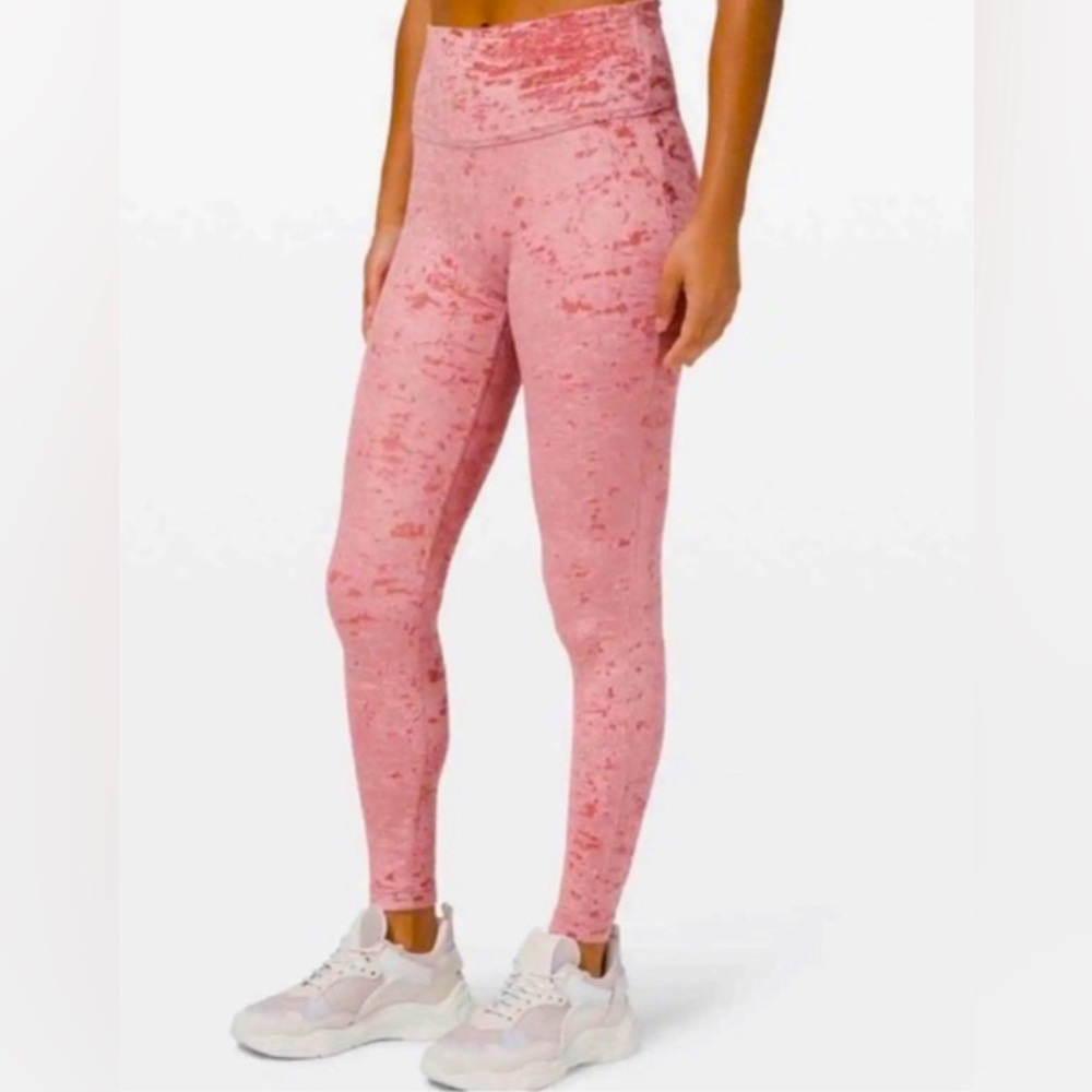 Lululemon Limited Edition Pink Crush Velvet Leggings SIZE 8